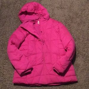 pink winter coat